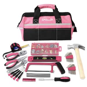 Home Tool Kit in Soft-Sided Tool Bag, Pink (201-Piece)