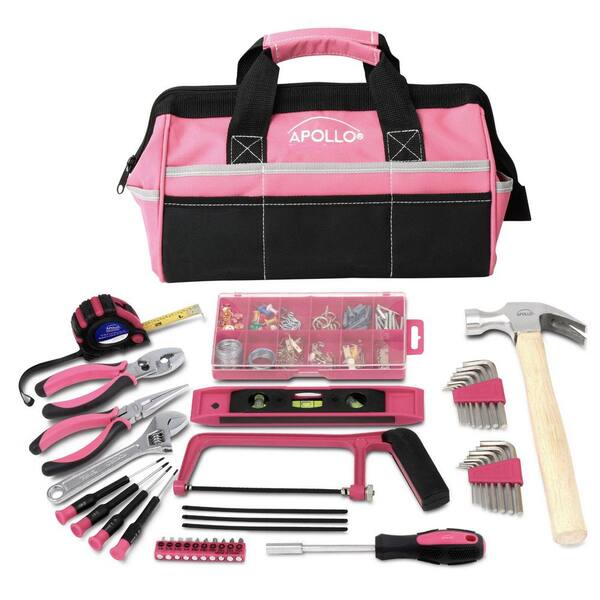 Home Tool Kit in Soft-Sided Tool Bag, Pink (201-Piece)