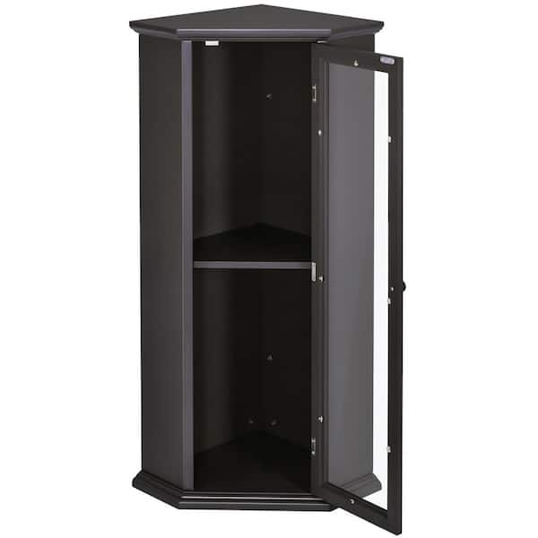 Tall glass online corner cabinet