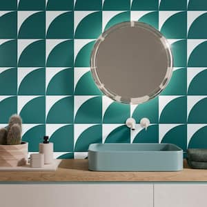 Stacy Garcia Tori Deco Teal 7.87 in. x 7.87 in. Matte Porcelain Floor and Wall Tile (11.19 sq. ft./Case)