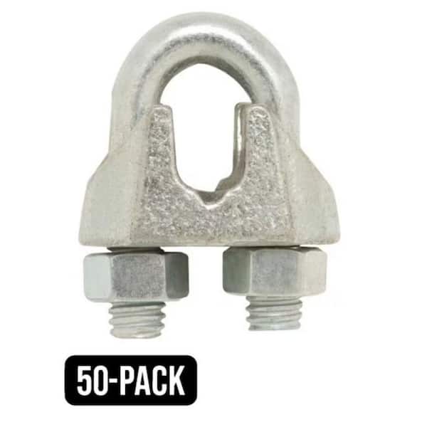 1/8 in. Zinc-Plated Wire Rope U-Bolt Clamp (50-Pack)