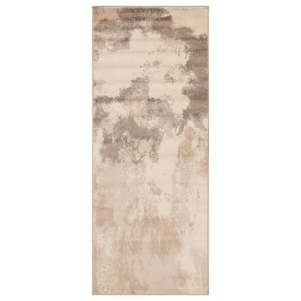 SUPERIOR Pixie Grey 2 ft. 6 in. x 10 ft. Modern Color Abstract Indoor Runner Rug