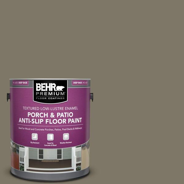 BEHR PREMIUM 1 gal. #HDC-NT-05 Aged Olive Textured Low-Lustre Enamel Interior/Exterior Porch and Patio Anti-Slip Floor Paint