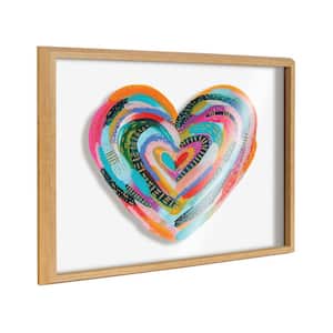 Labyrinth Heart 01 by Ettavee Framed Abstract Printed Glass Wall Art Print 24.00 in. x 18.00 in.