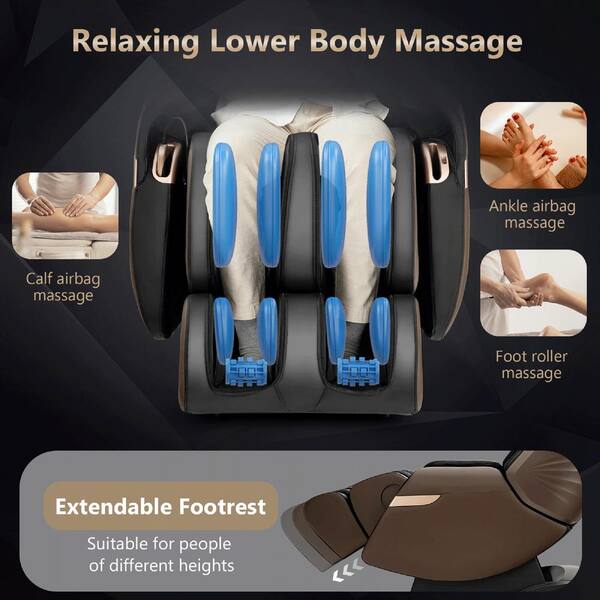 Costway Relaxe Zero Gravity Shiatsu Massage Chair with Heating (SL-Track)  in Beige JL10003WL-CF - The Home Depot