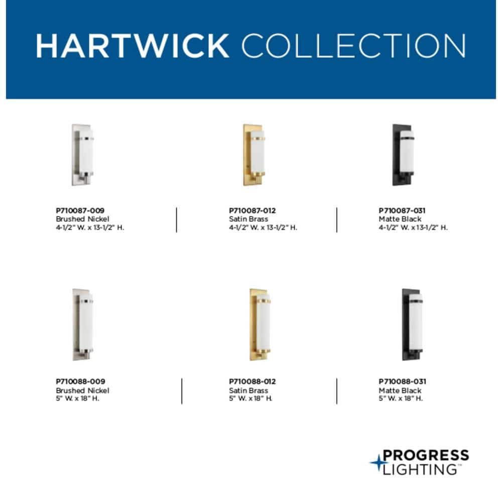 Hartwick Brushed Nickel Wall Sconce with Etched Opal Glass