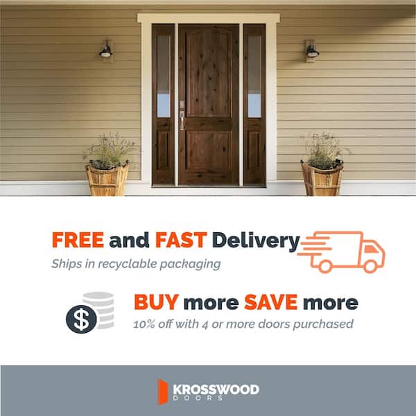 30 in. x 96 in. Rustic Knotty Alder 2-Panel Top Rail Arch Unfinished Wood Front Door Slab