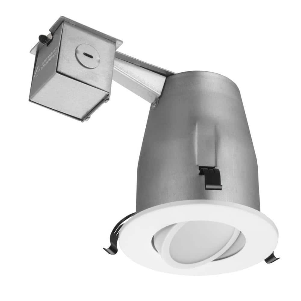 Lithonia Lighting 4 in. Matte White Recessed Gimbal Integrated LED