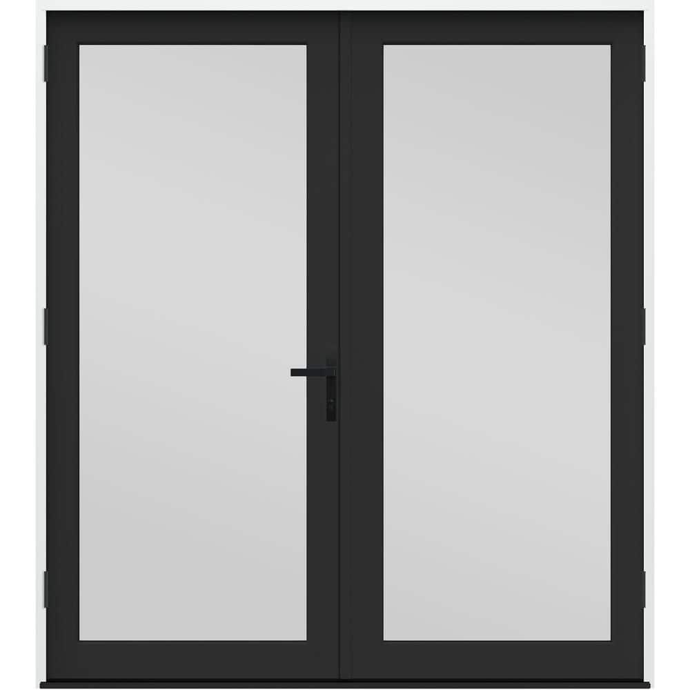 72 in. x 80 in. F4500 Right-Hand/Outswing Black Fiberglass French Patio Door w/ Low-E Impact Glass and Black Handle price history on PriceWatchPro
