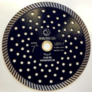 7 in. Turbo Continuous Rim Diamond Blade for Dry or Wet Stone Cutting for Granite
