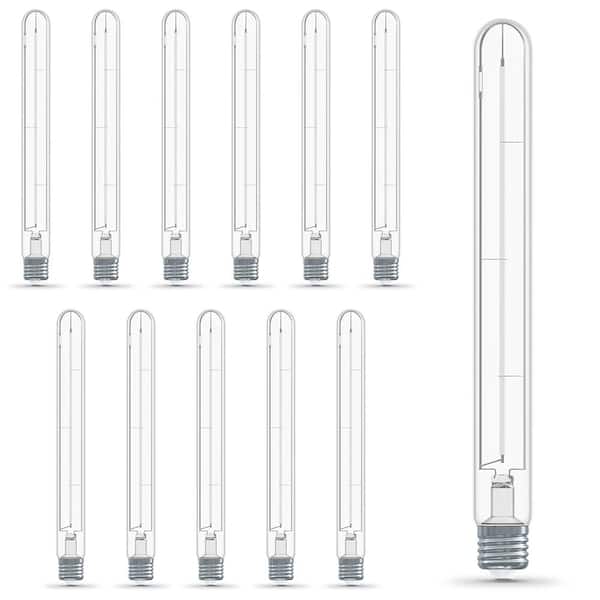 Feit Electric 60-Watt Equivalent T10XL Straight White Thin Filament Clear E26 Vintage Edison LED Light Bulb, Soft White 2700K(12-Pack)