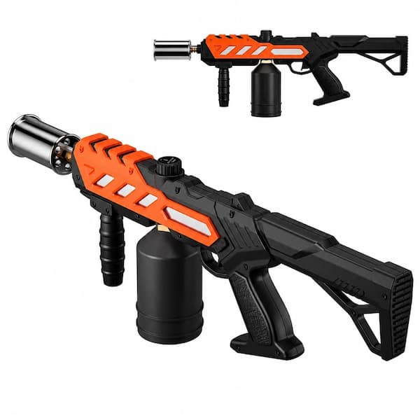 17.2 in. x 8.15 in. x 3.54 in. ABS, Copper and Stainless Steel Orange Propane Torch Gun with Adjustable Flame