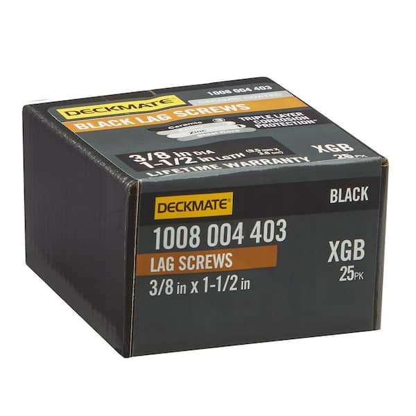 3/8 in. x 1-1/2 in. Black Exterior Hex Head Lag Screw (25-Pack)