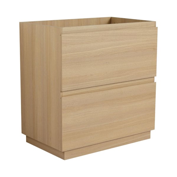 Camden 29.13 in. W Modern Freestanding Bath Vanity Cabinet without Top in Oak with Double Drawer