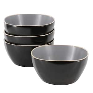 Soho Lounge 4 Piece 20fl. oz. 6 Inch Stoneware Bowl Set in Grey