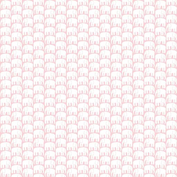Pink and White Elefantti Peel and Stick Wallpaper (Covers 28.29 sq. ft.)