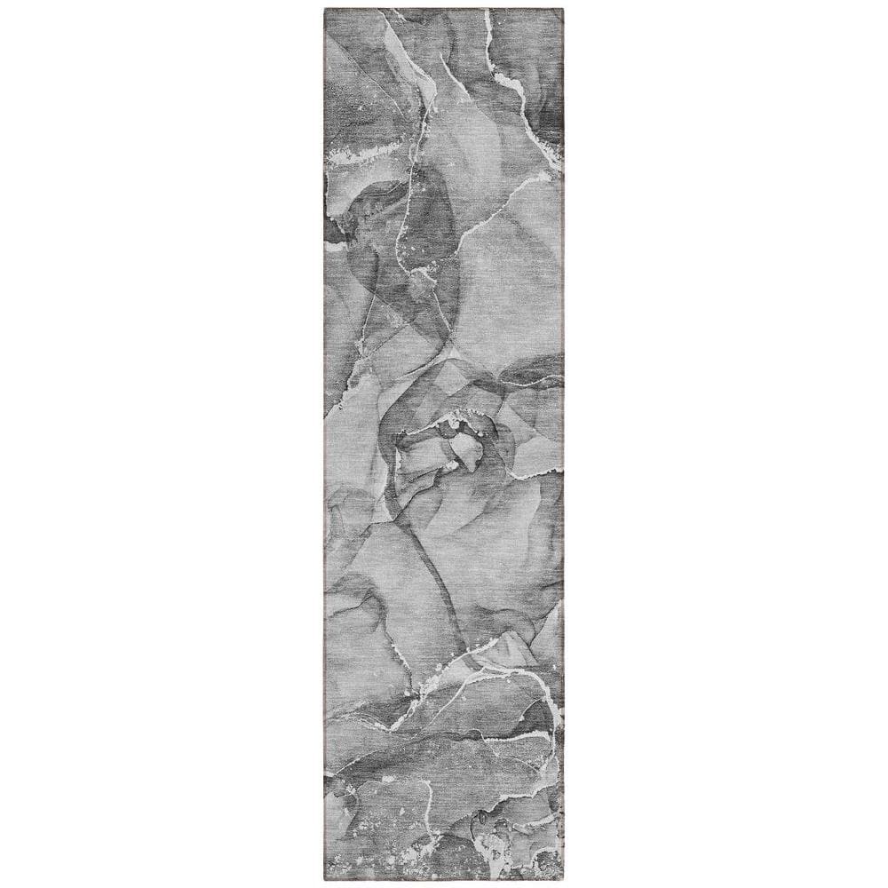 Gray and Ivory 2 ft. x 8 ft. Woven Abstract Polyester Runner Indoor/Outdoor Area Rug price history on PriceWatchPro