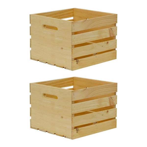 Crates & Pallet 13.5 in. x 12.5 in. x 9.625 in. Large Growler Wood Crate (2-Pack)