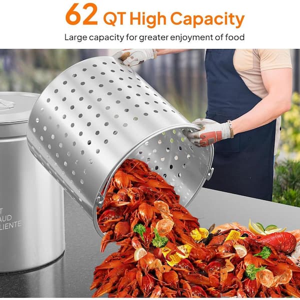 62 qt. Stainless Steel Stock Pot with Lid 62 qt. Stainless Steel Stock Pot with Lid