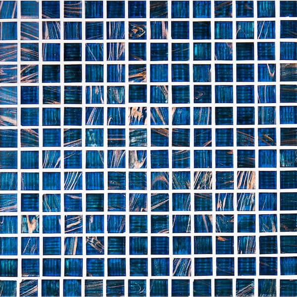 MSI Blue Iridescent Glass 12 in. x 12 in. x 4 mm Glass Mesh-Mounted Mosaic Tile (1 sq. ft.)