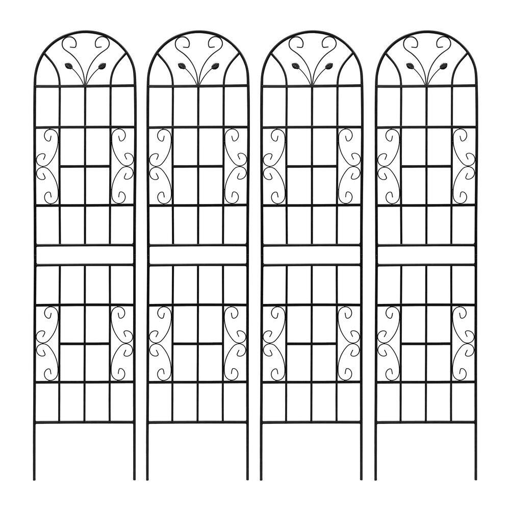 Avex Black 4-Pieces 19.7 in. W x 86.7 in. H Metal Garden Trellis for Climbing Plants Outdoor Flower Support price history on PriceWatchPro