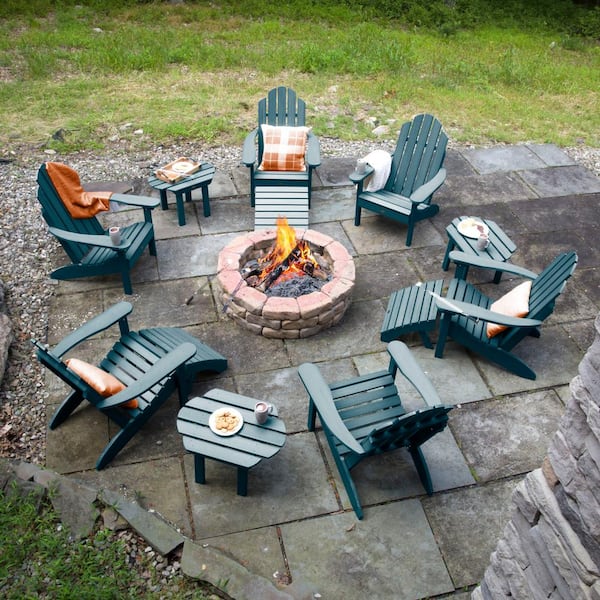 Highwood Classic Wesport Nantucket Blue, Fire Pit And Chairs