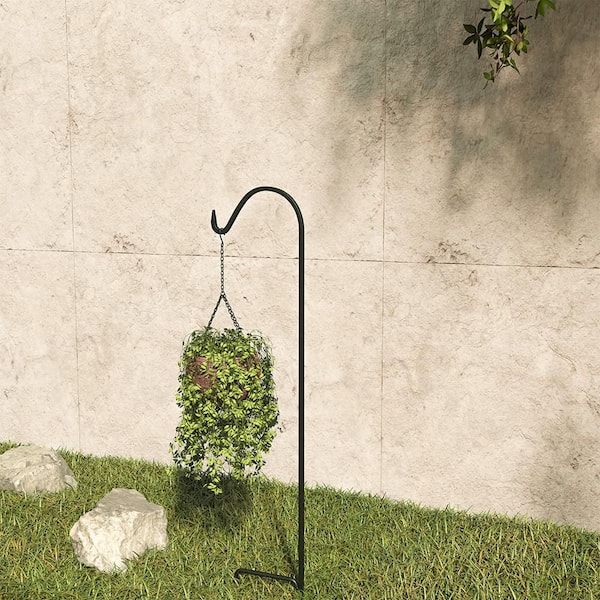 Fuchsia 48 in. Black Steel Shepherd Hook