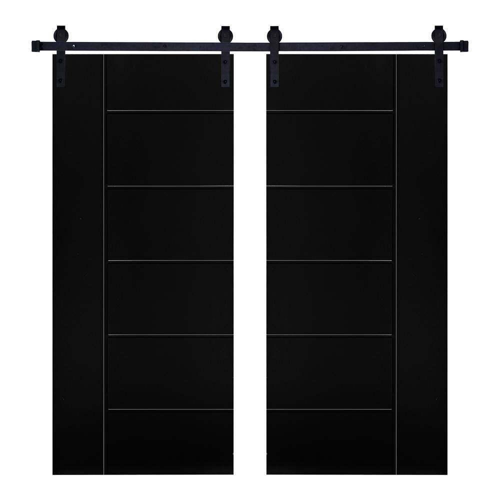 AIOPOP HOME Modern Melrose Designed 48 in. x 84 in. MDF Panel Black