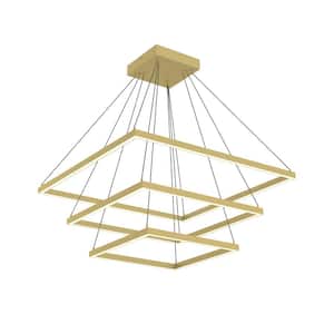 Piazza 32-in 1 Light 149-Watt Brushed Gold Integrated LED Chandelier
