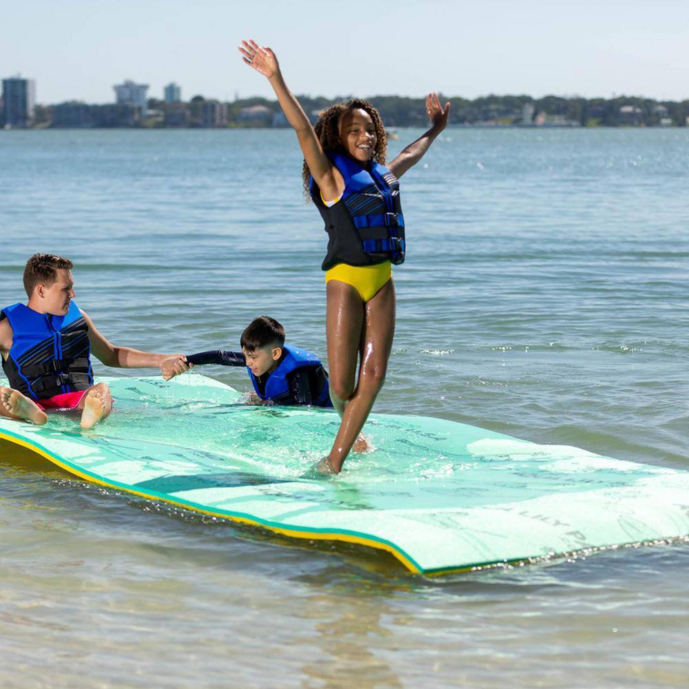 Aqua Lily Pad 12-Foot Yellow and Green Floating Foam Island