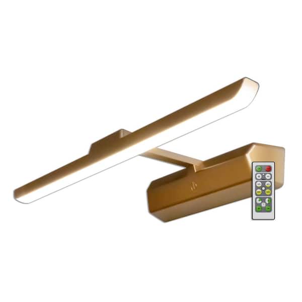 Satin Gold 16 in. LED Swivel Picture Light with Remote Control