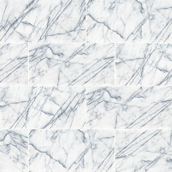 MSI Take Home Tile Sample-Raphael Gray 4 in. x 4 in. Polished Porcelain Stone Look Floor and Wall Tile