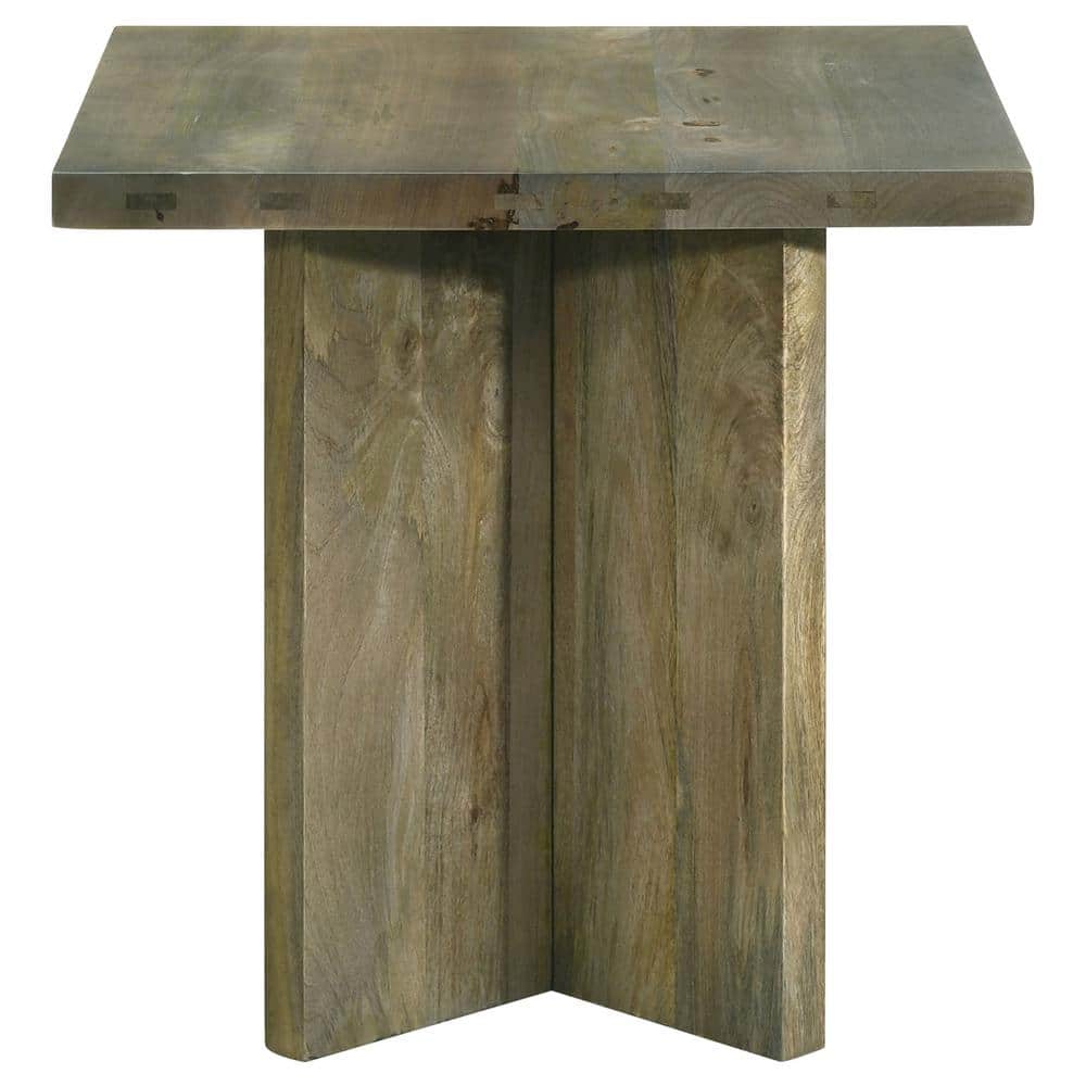 Andando Square Solid Mango Wood Rustic End Table Brown