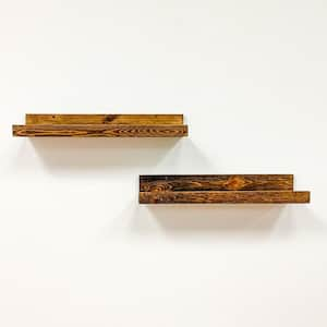 Rustic Luxe 7 in. x 36 in. Walnut Pine Floating Decorative Wall Shelves ...