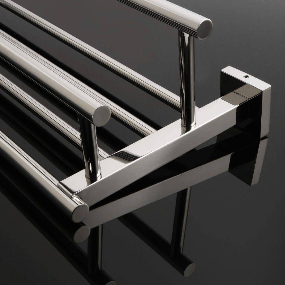 24-Inch Polished Chrome Stainless Steel Wall-Mounted Towel Rack