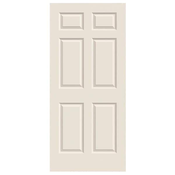 JELD-WEN 36 in. x 80 in. 6 Panel Colonial Primed Textured Molded Composite Interior Door Slab