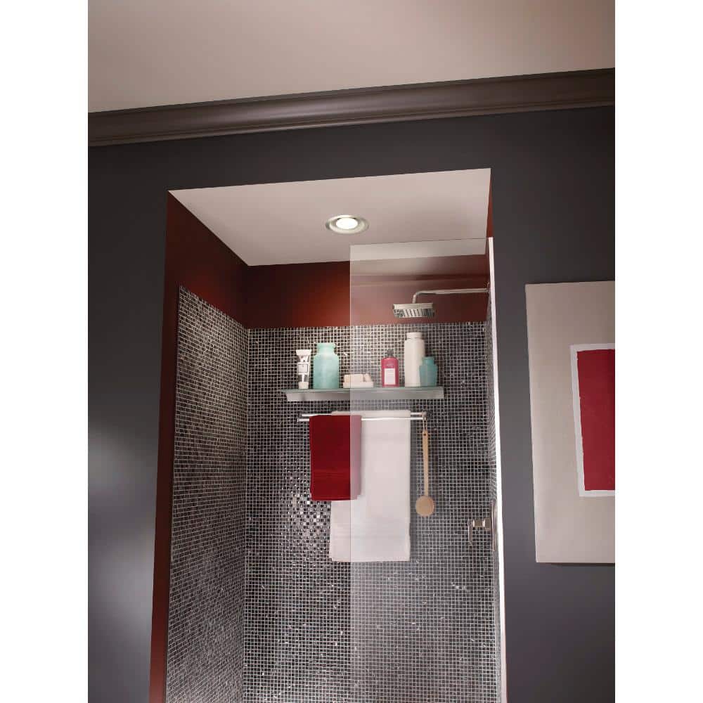 NuTone White LED Ceiling Mount Bath Fan with Trim Kit