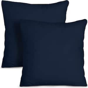 Pillow 18 in. x 18 in. Sunbrella 2-Piece Deep Seating Outdoor Loveseat Cushion Insert Navy