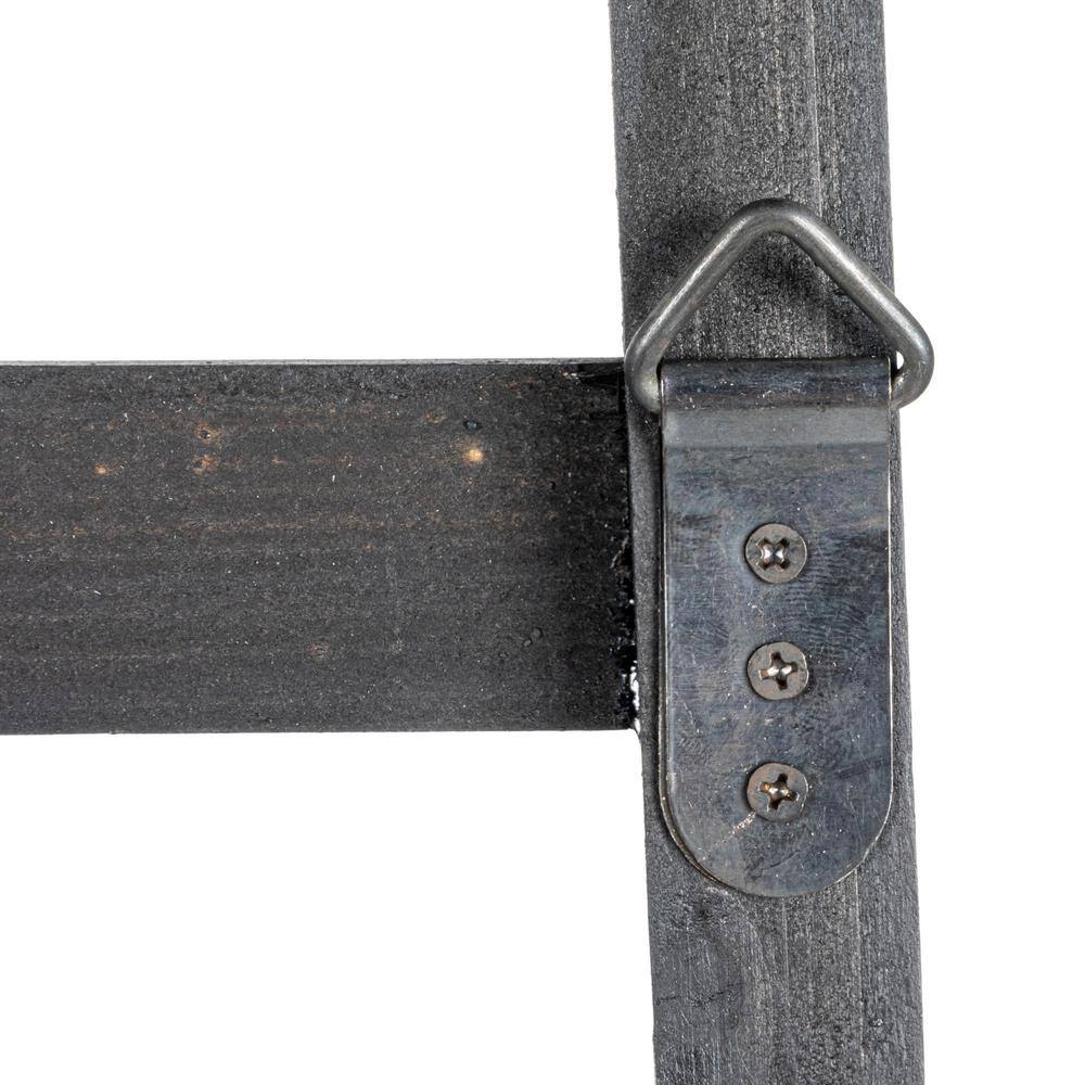 64" Black Firwood Decorative Ladder with 7 Rungs