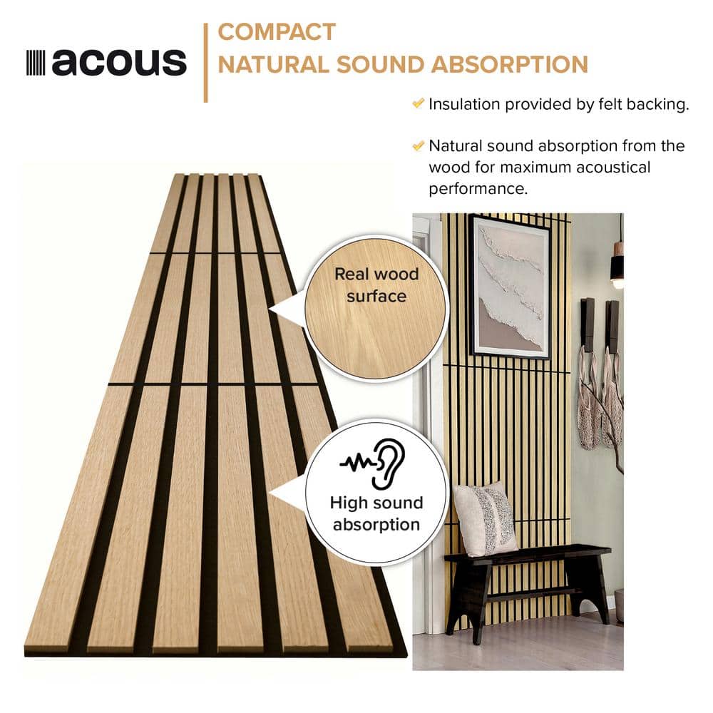 Foldable Light Oak 12'' x 96'' Wall Panels with Horizontal Slats