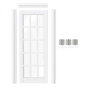 TENONER 36 in. x 80 in. 15 Lite, Clear Glass, White Primed, MDF