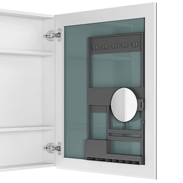 24 in. W x 30 in. H Rectangular Engineered Wood Medicine Cabinet with Mirror and Right Opening Door