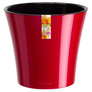 Arte 8.6 in. Red-Pearl/Black Plastic Self Watering Planter