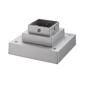 6.75 in. Silver Aluminum Outdoor Pier Mount Base with Sqaure Standard Fitter Diameter