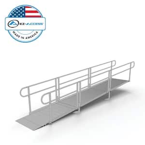 PATHWAY 16 ft. Straight Aluminum Wheelchair Ramp Kit with Solid Surface Tread and 2-Line Handrails