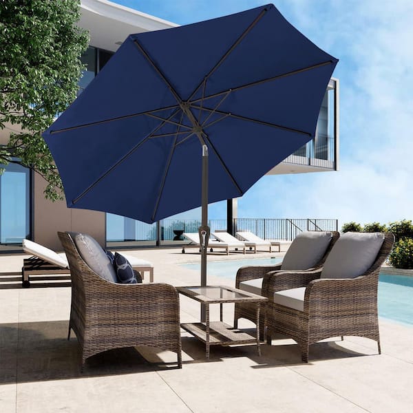 iron patio umbrella Homestead CedarWorks Resin Coated Base Stand coated pole and 8 robust ribs OGETFUUR 9 ft. Iron Outdoor