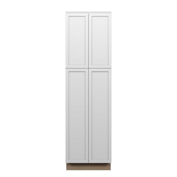 Westport Shaker 24 in. W x 84 in. H x 24 in. D in Painted White Plywood Assembled Pantry Cabinet