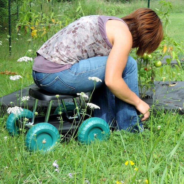 Portable Garden Cart Utility Potting Rolling Bench Outdoor Gardening Yard Tools 