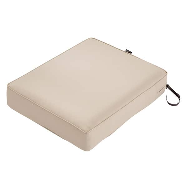Classic Accessories Montlake 23 in. W x 25 in. D x 5 in. Thick Antique Beige Outdoor Lounge Chair Cushion