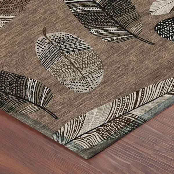 Chantille Machine Washable Indoor/Outdoor Abstract ACN2649 Mocha 3 ft. x 5 ft. Area Rug